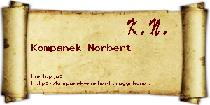 Kompanek Norbert névjegykártya